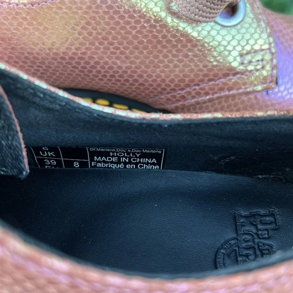 Pink Iridescent Platform Dr. Martens Oxford Loafers - Picture 16 of 17